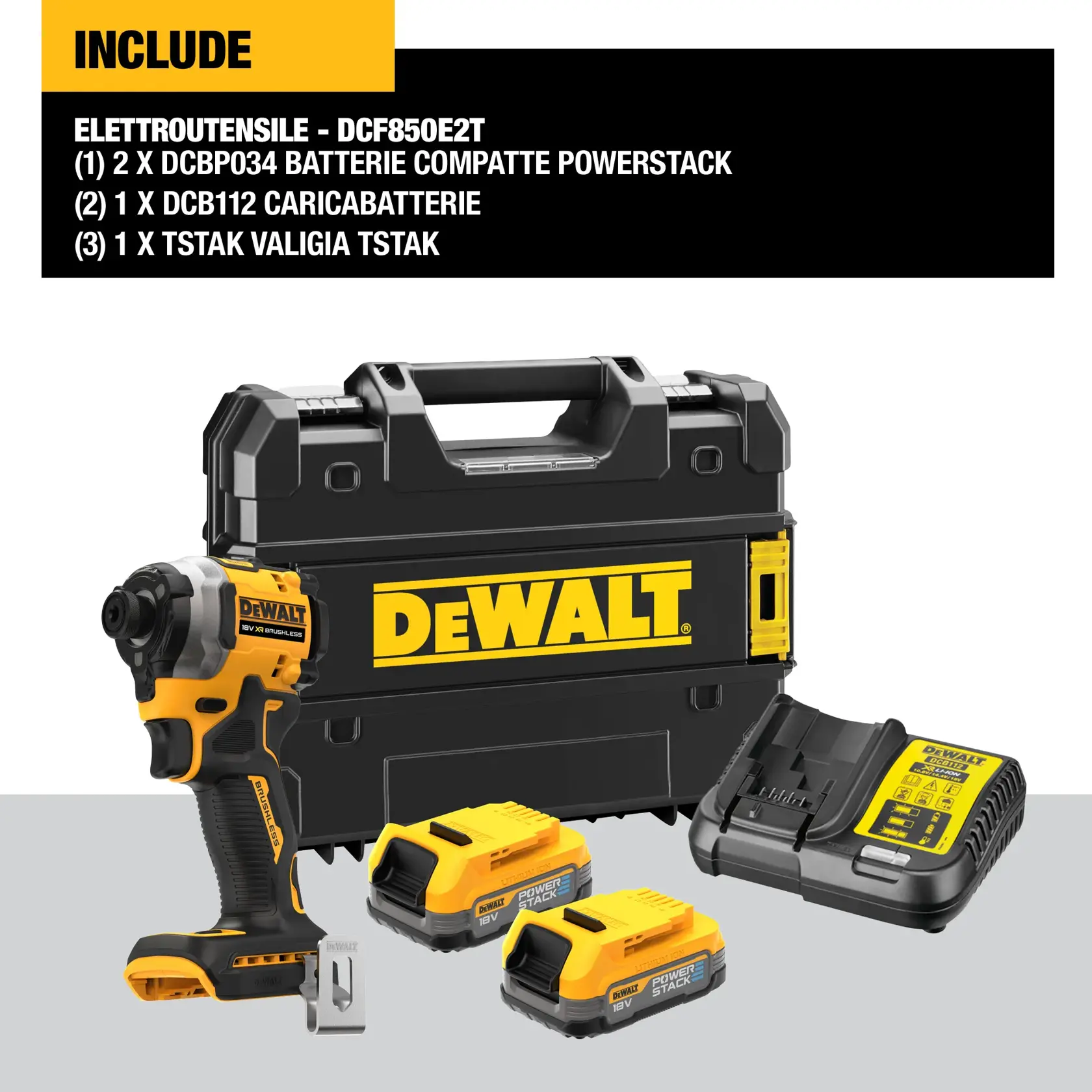 Avvitatore impulsi compatto 1/4" XR 18V POWERSTACK