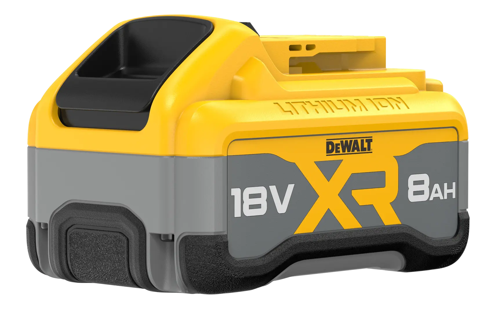 Logo DEWALT centrato su sfondo bianco.