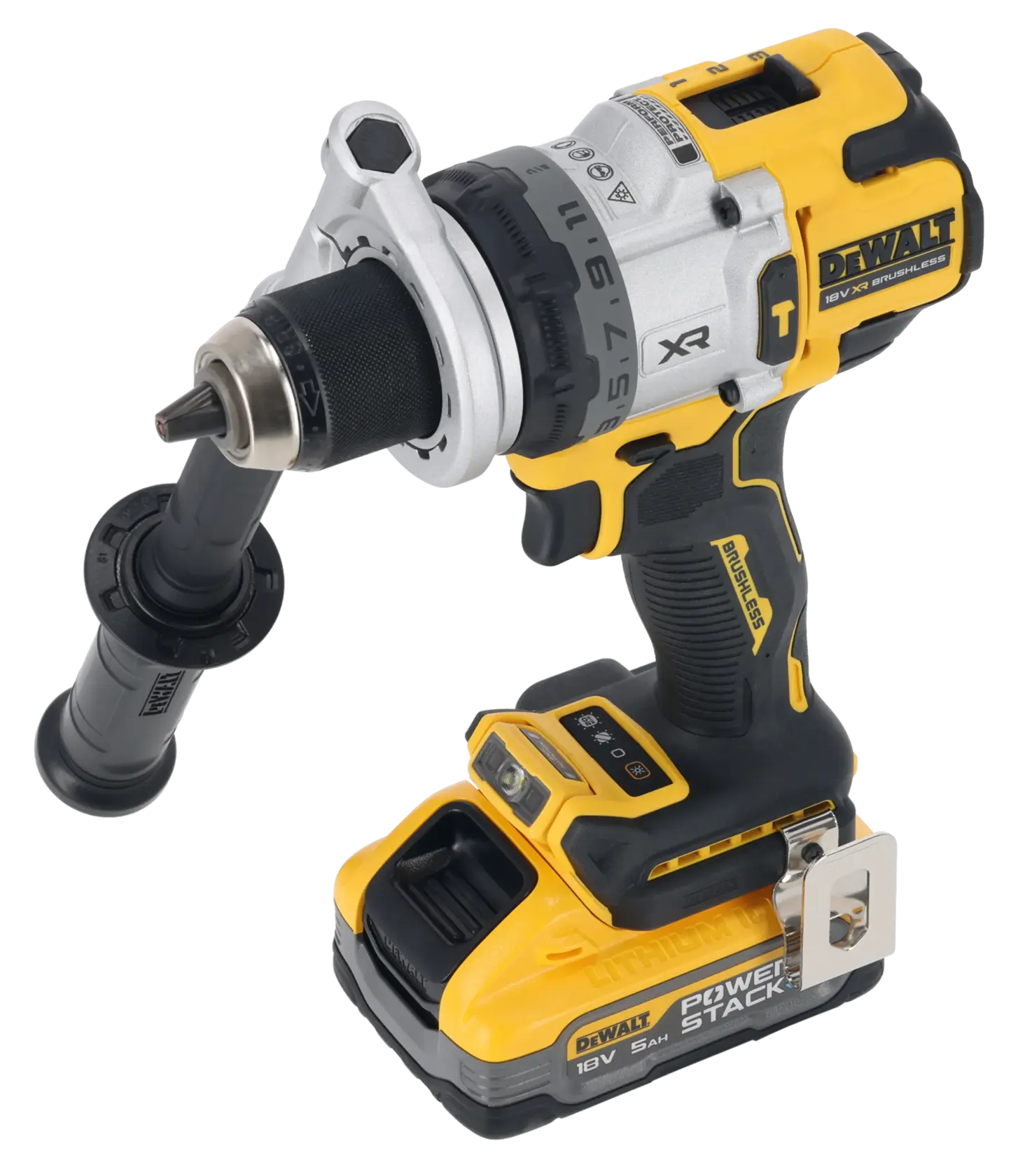 Trapano Avvitatore 3 Velocità con percussione XR 18V con motore BRUSHLESS - 2 x XR 18V Powerstack 5Ah