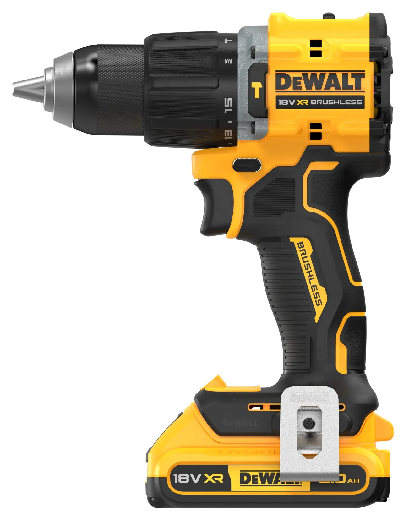Trapano Avvitatore con percussione compatto 2 Velocità XR 18V BRUSHLESS - 2 x 18V XR 2ah