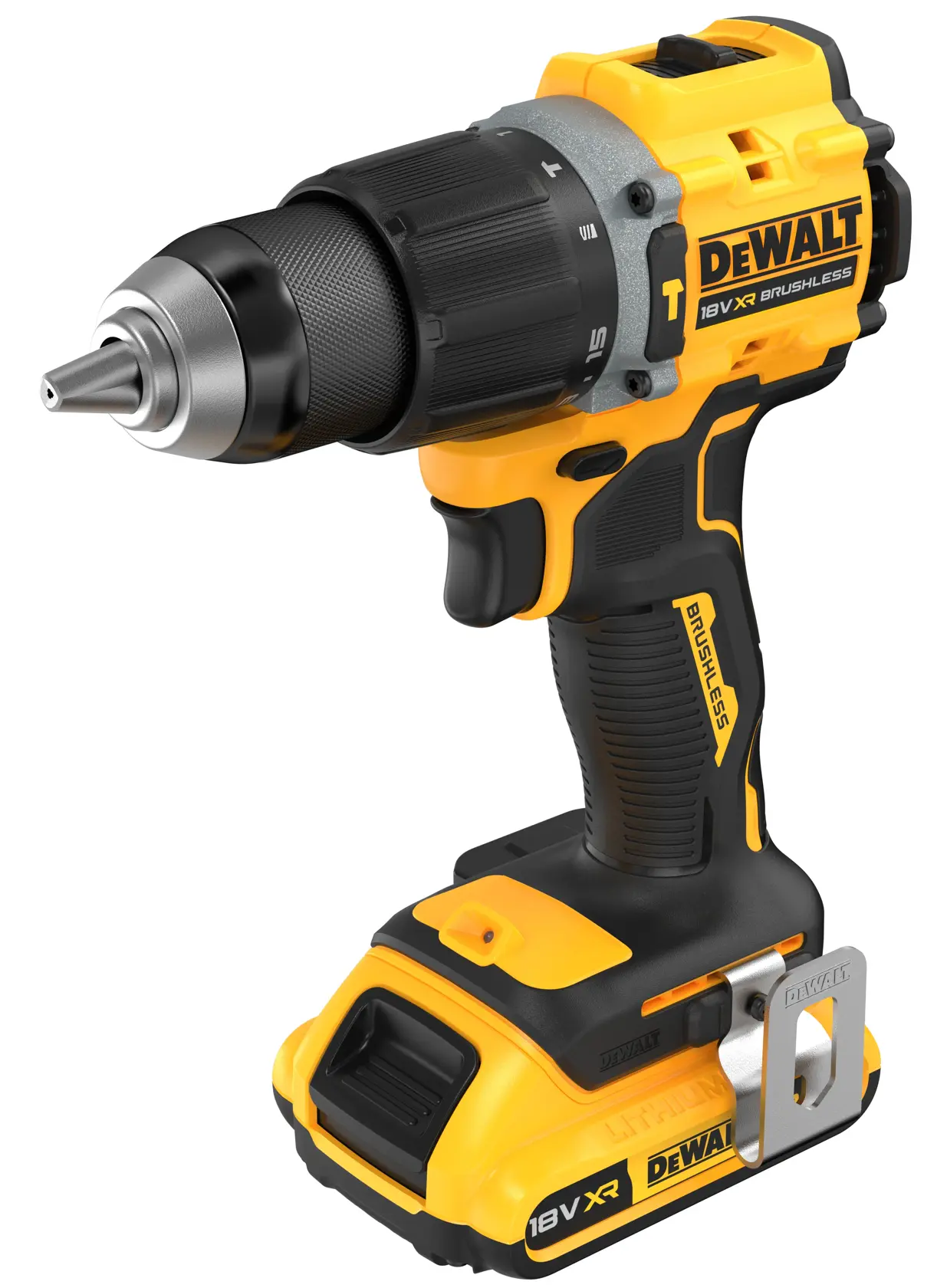 Trapano Avvitatore con percussione compatto 2 Velocità XR 18V BRUSHLESS - 2 x 18V XR 2ah