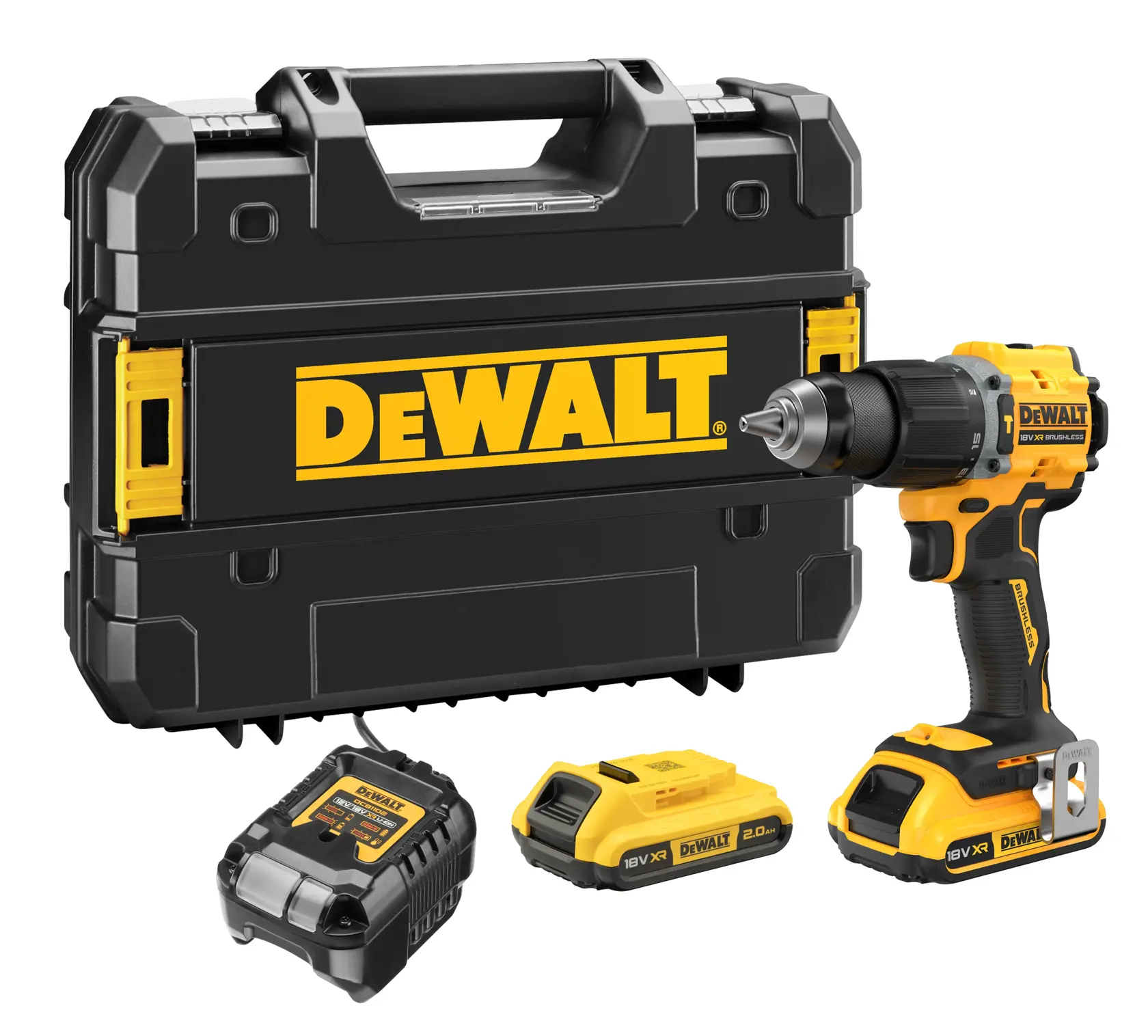 Trapano Avvitatore con percussione compatto 2 Velocità XR 18V BRUSHLESS - 2 x 18V XR 2ah