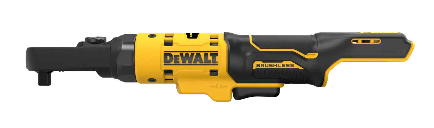 Cricchetto attacco quadro Maschio 1/4" + 3/8" e Femmina esagonale 1/4", motore brushless, testa sigillata, attacco maschio quadro intercambiabile 1/4" + 3/8" e Femmina esaginale 1/4", Coppia max 75 Nm - solo corpo macchina