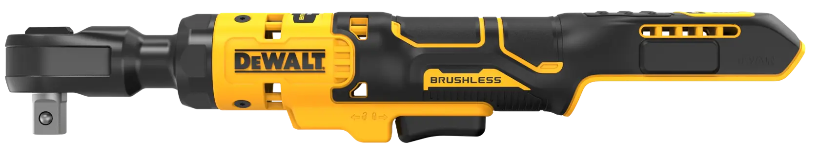 Logo DEWALT centrato su sfondo bianco.