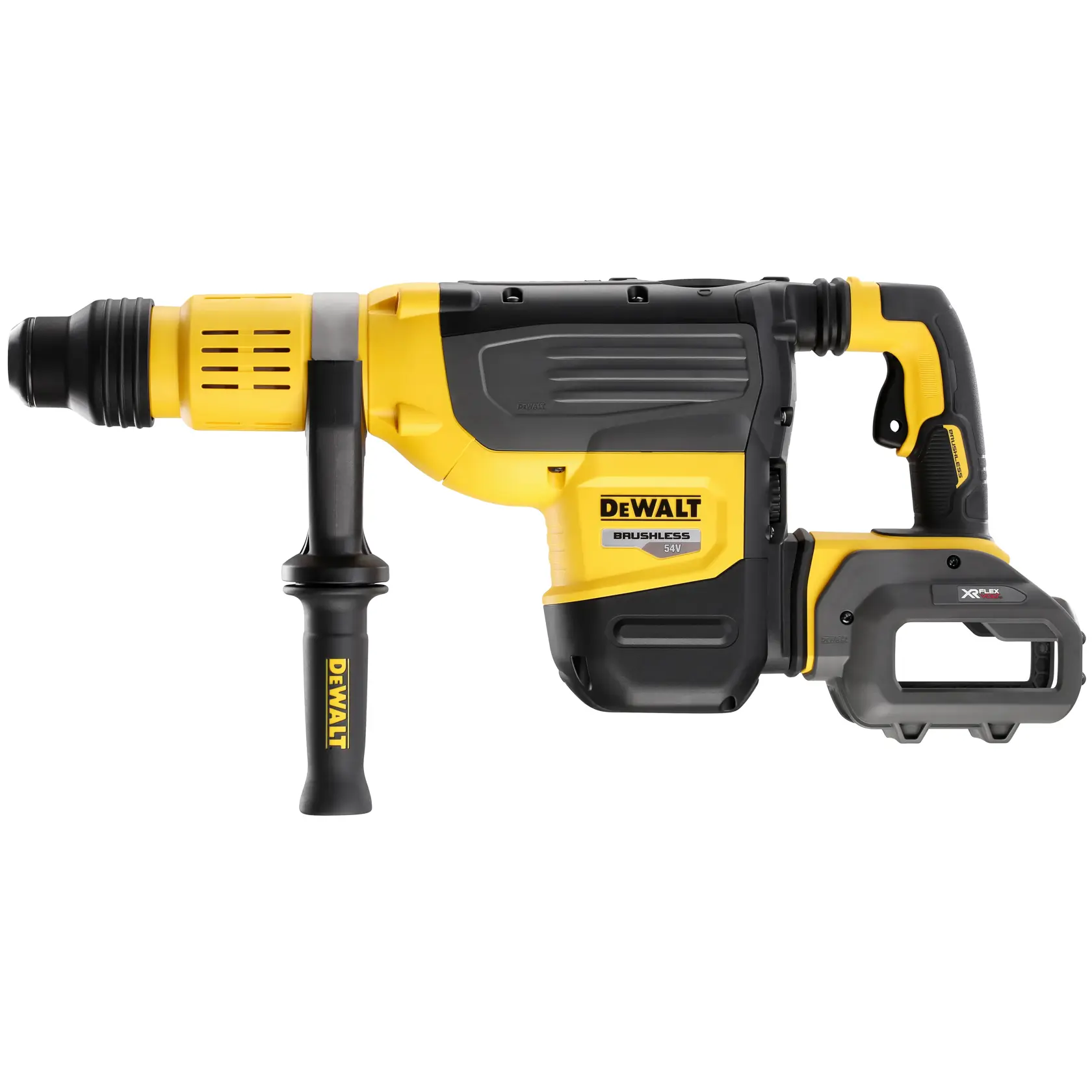 Martello rotativo a batteria DEWALT, impugnatura laterale, giallo-nero, 54V, brushless, DCH773N.