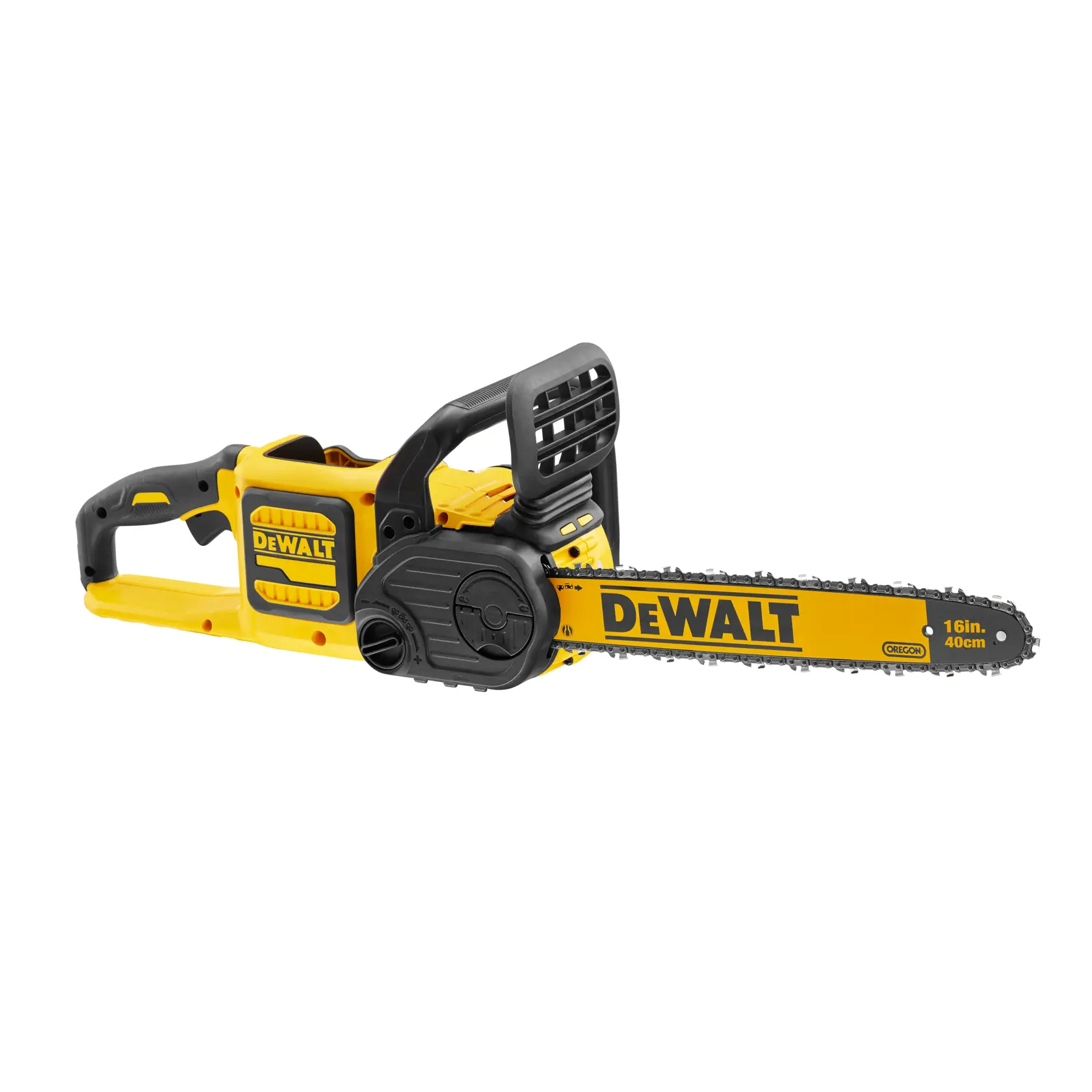 Logo DEWALT centrato su sfondo bianco.