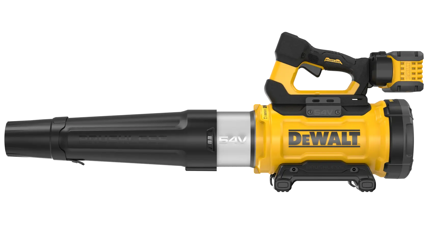 Soffiatore assiale XR Flexvolt 54V, motore BRUSHLESS, Modalità TURBIO, Portata massima 21.5 m3/min, Velocità 280km/h. 1 batteria Flex Volt 9Ah, caricabatterie, 2 tubi