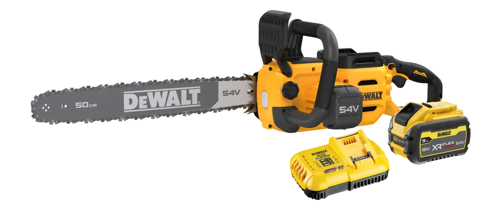 Elettrosega DEWALT® 54V XR® FLEXVOLT® con barra da 50cm  - 1 x 9Ah