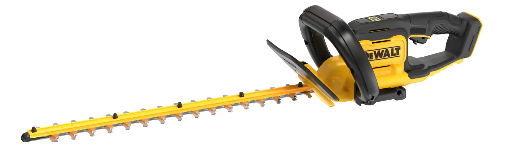 Logo DEWALT centrato su sfondo bianco.