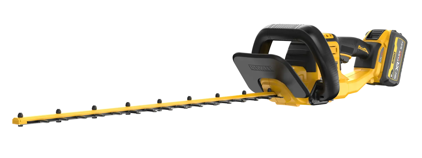 Tagliasiepi lama 65cm XR Flexvolt 54V, motore BRUSHLESS, lame a doppia azione da 65cm, passo lama 31mm. 1 batteria Flex Volt 9Ah, caricabatterie