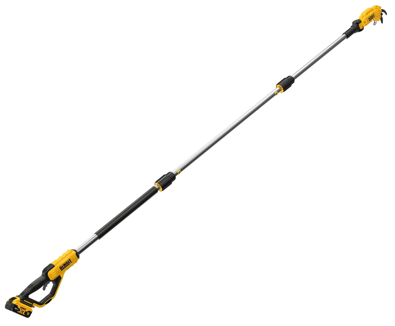 Logo DEWALT centrato su sfondo bianco.