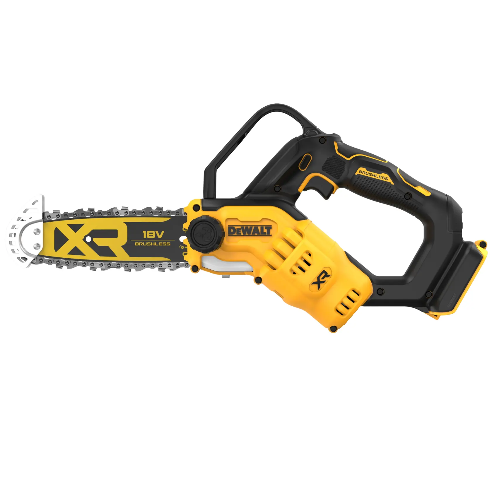 Elettrosega a catena per potatura 20 cm XR 18V motore BRUSHLESS, lunghezza barra 20 cm, senza batteria e caricabatteria.