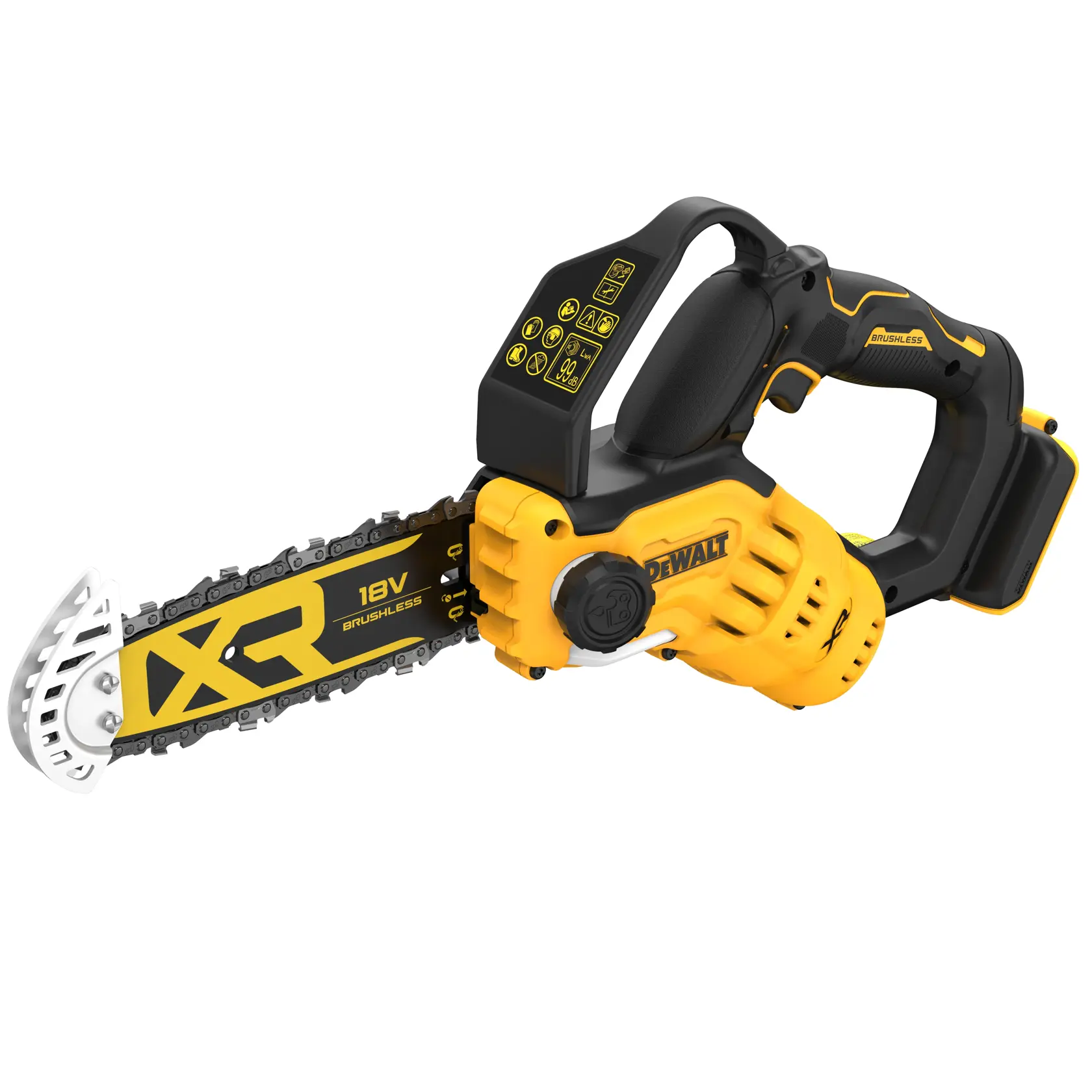 Elettrosega a catena per potatura 20 cm XR 18V motore BRUSHLESS, lunghezza barra 20 cm, senza batteria e caricabatteria.