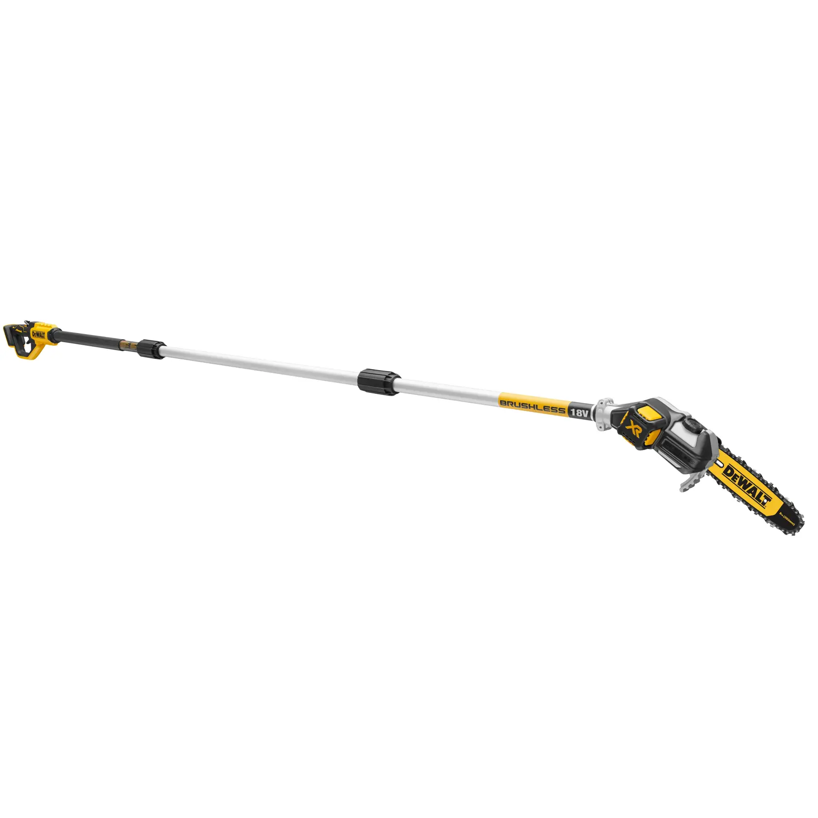 Logo DEWALT centrato su sfondo bianco.