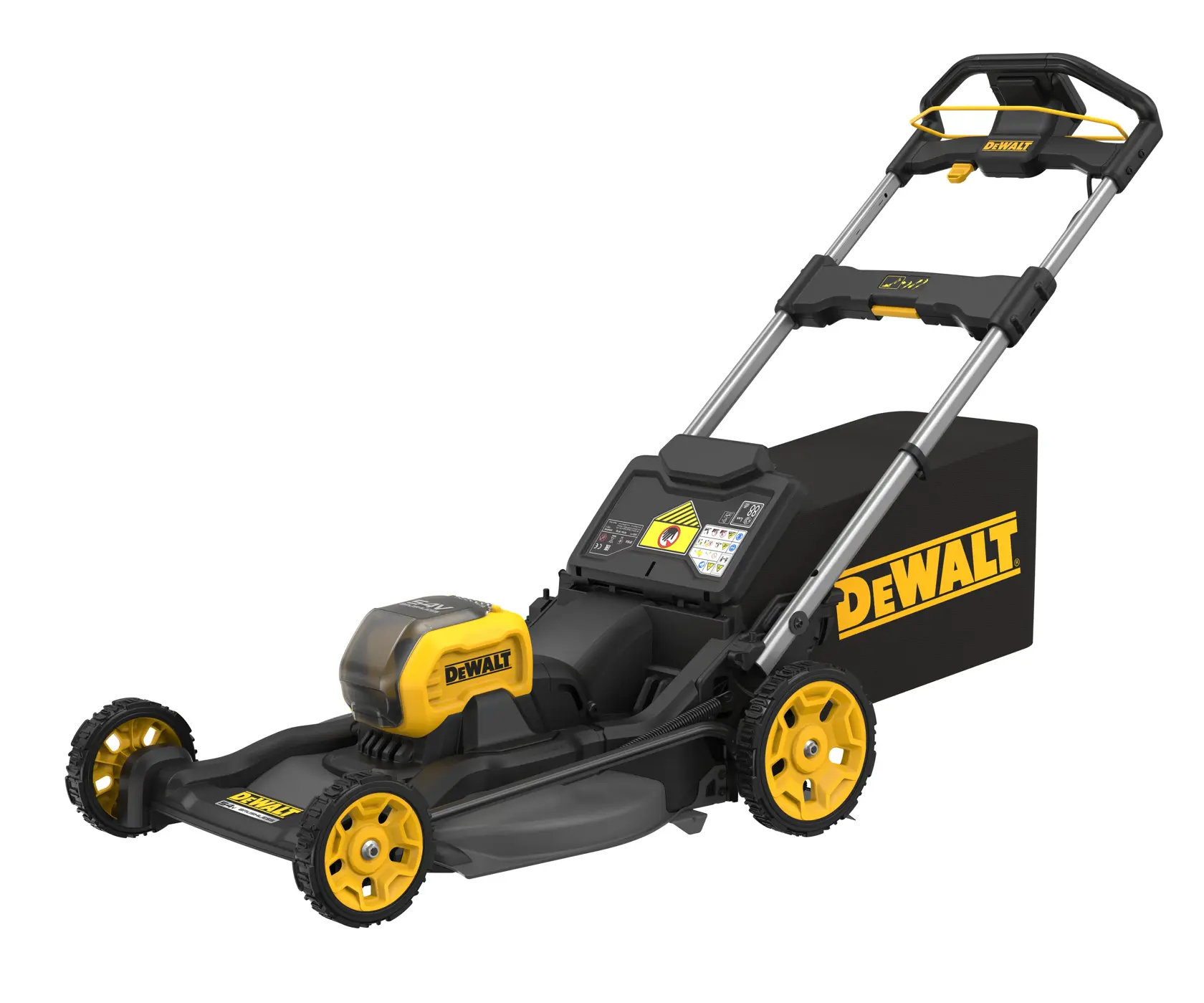 Logo DEWALT centrato su sfondo bianco.