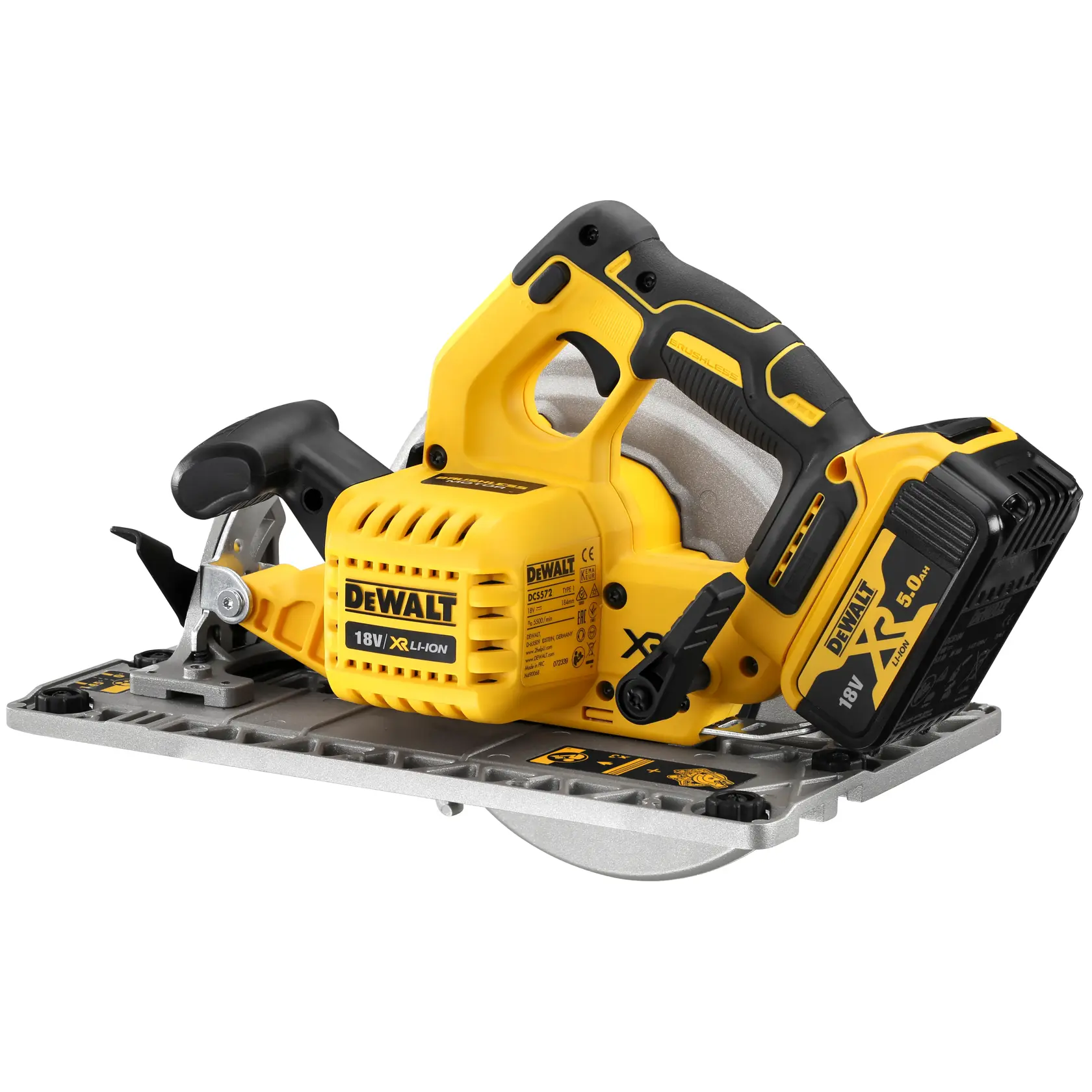 Sega Circolare 18V motore BRUSHLESS  con scarpa compatibile con guide rettilinea, Ø lama/foro 184/16 mm - Solo corpo macchina