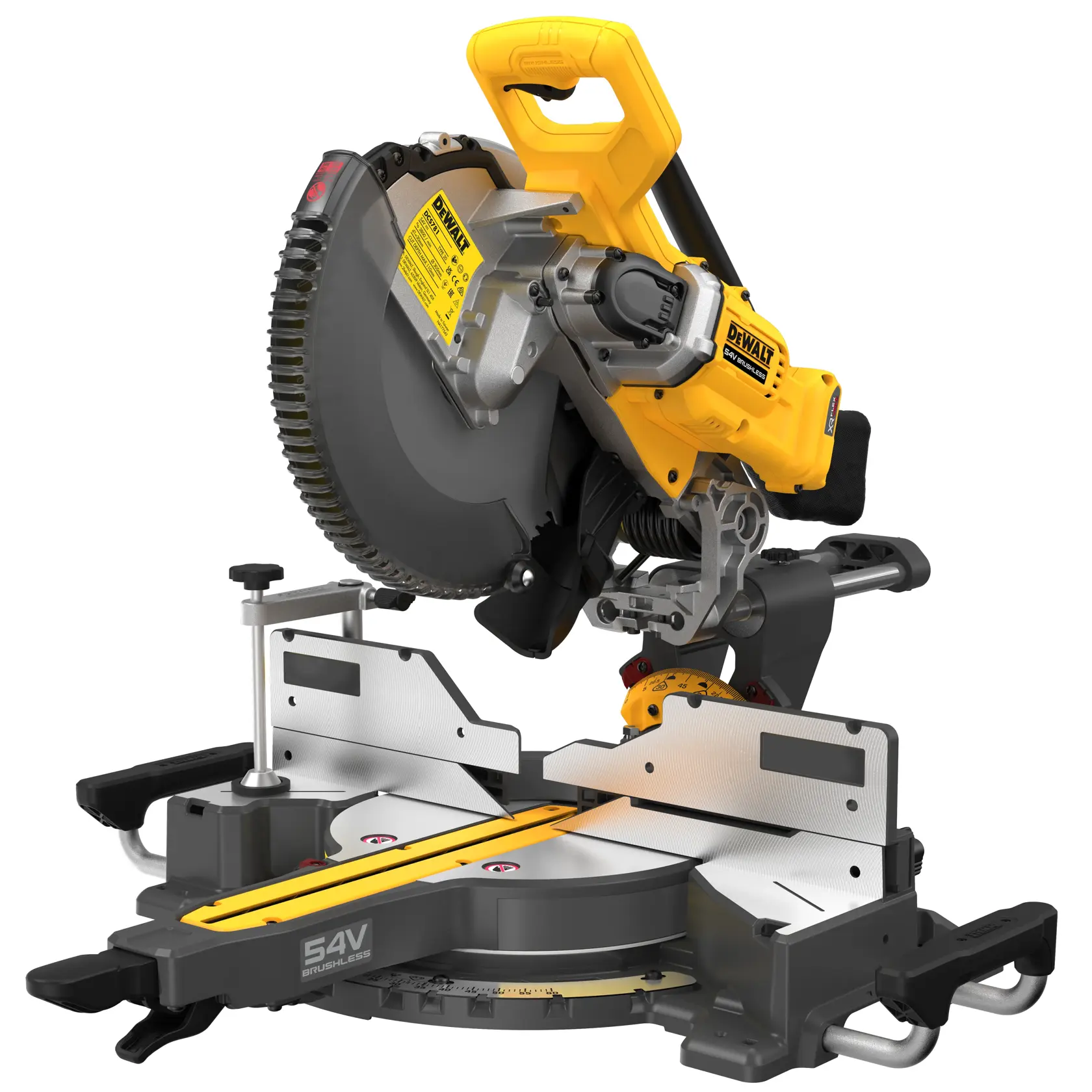 Logo DEWALT centrato su sfondo bianco.