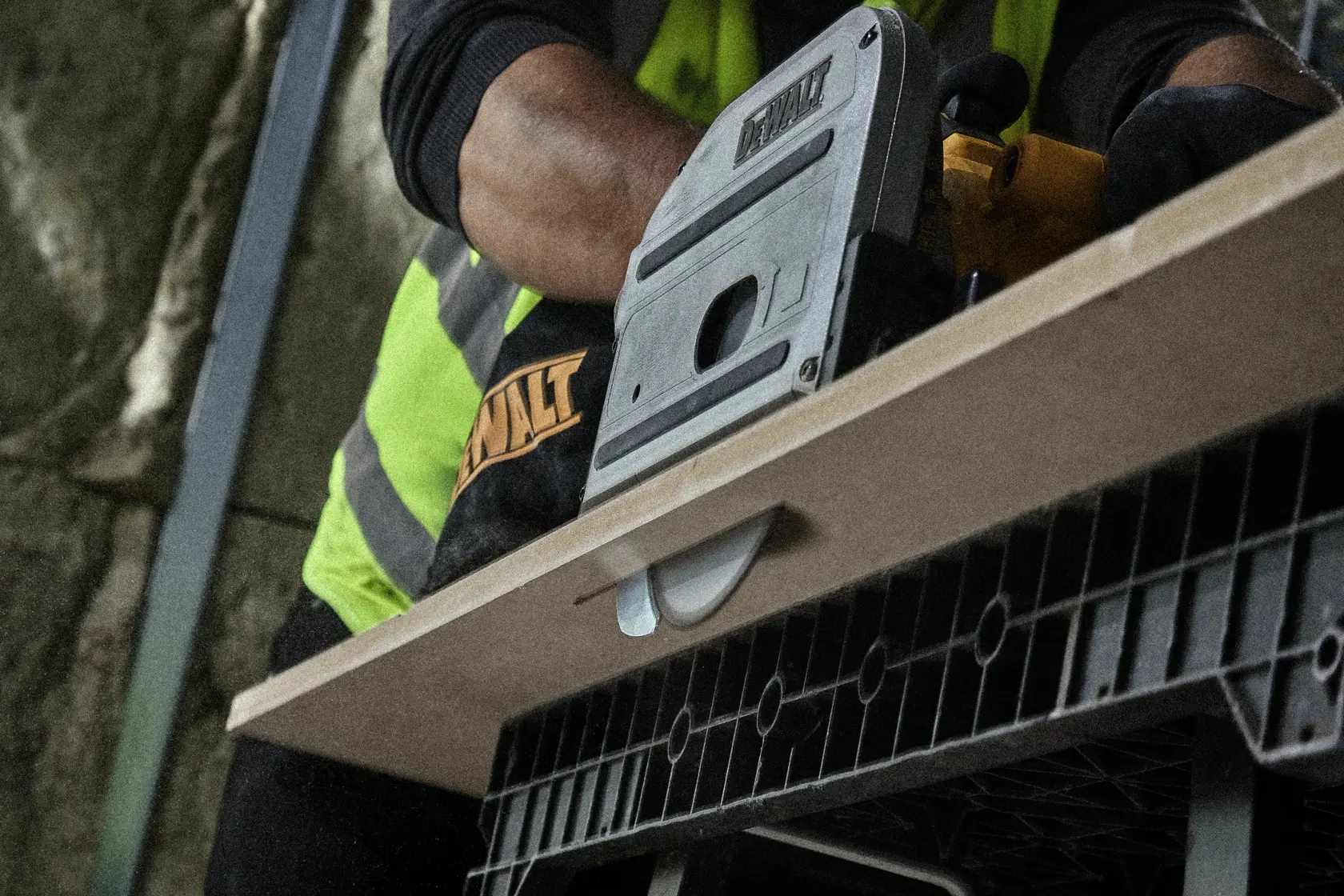 Graphic showing DEWALT XTREME Sub-Compact Series branding with the slogan 'Compact and Performance Packed' on a yellow background.