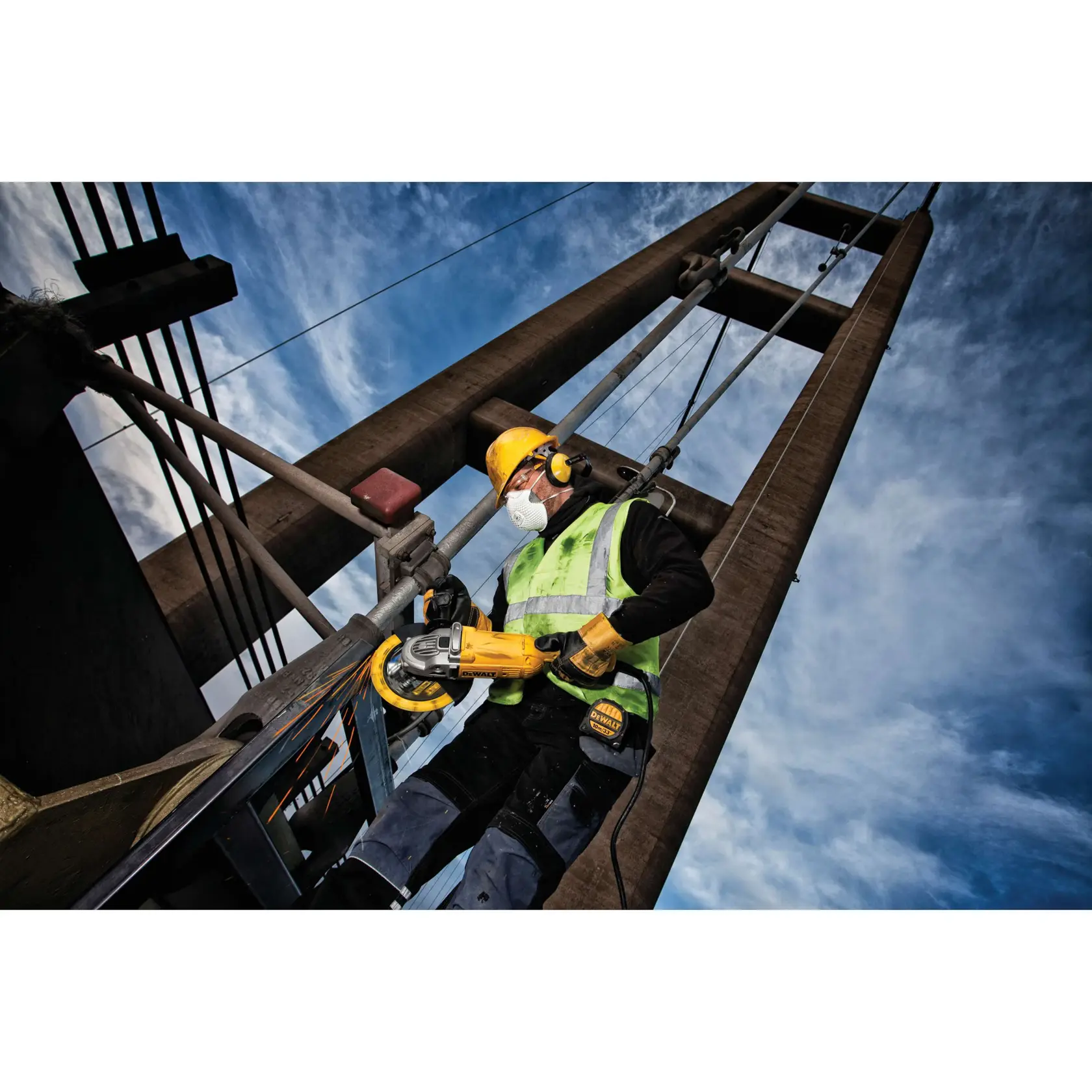 Graphic showing DEWALT XTREME Sub-Compact Series branding with the slogan 'Compact and Performance Packed' on a yellow background.