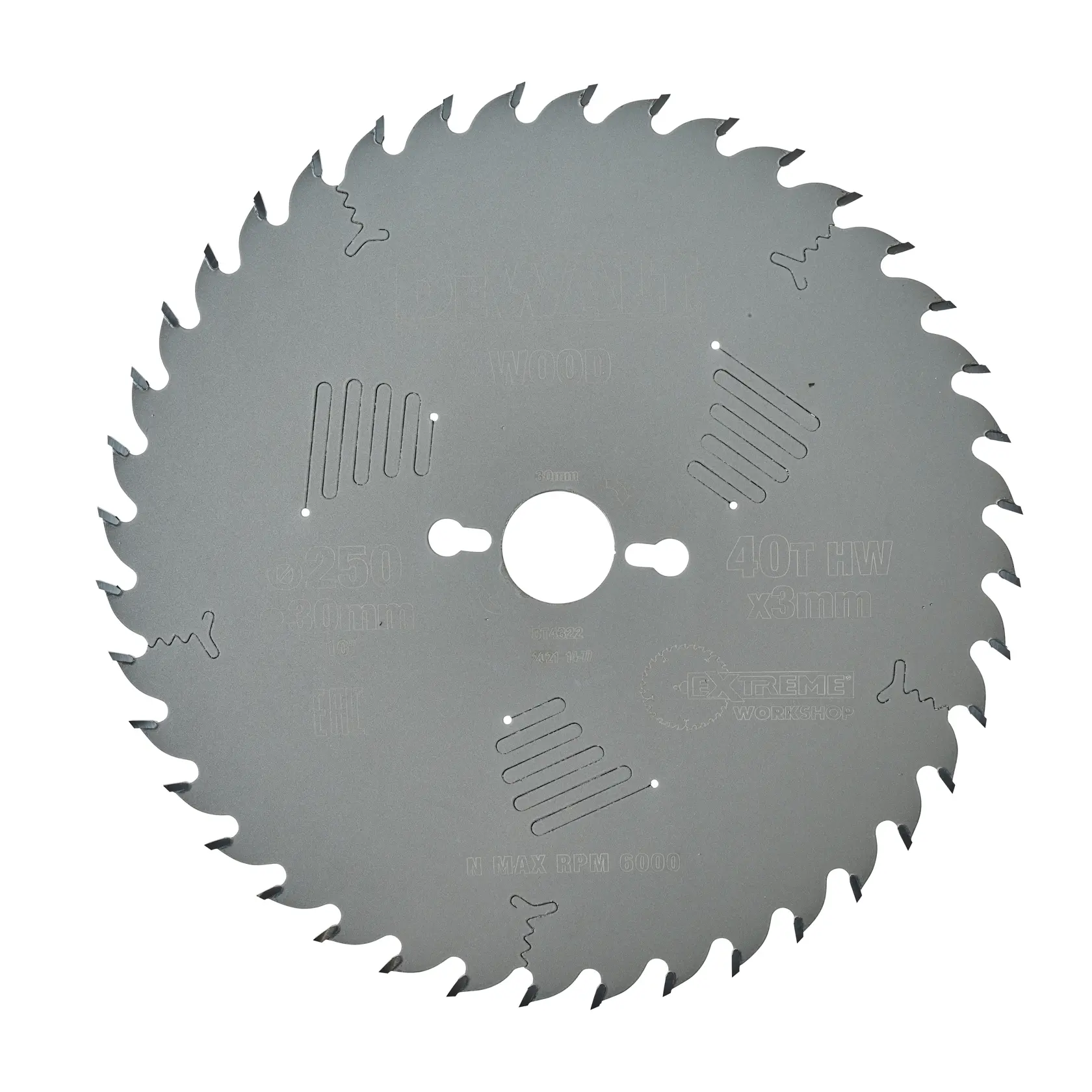 Lama circolare DEWALT per legno, DT4322, metallo, 40 denti, foro centrale, colore grigio.