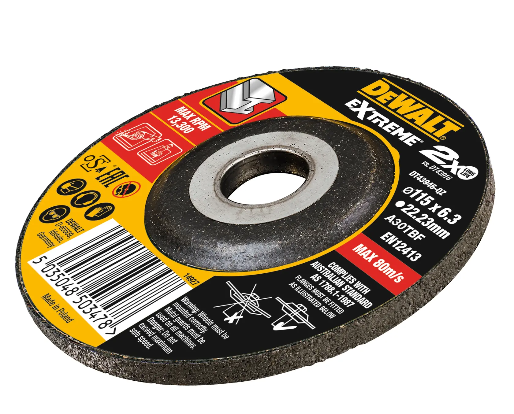 EXTREME® bonded disc grinding 115mm x 6.3mm x 22.23mm