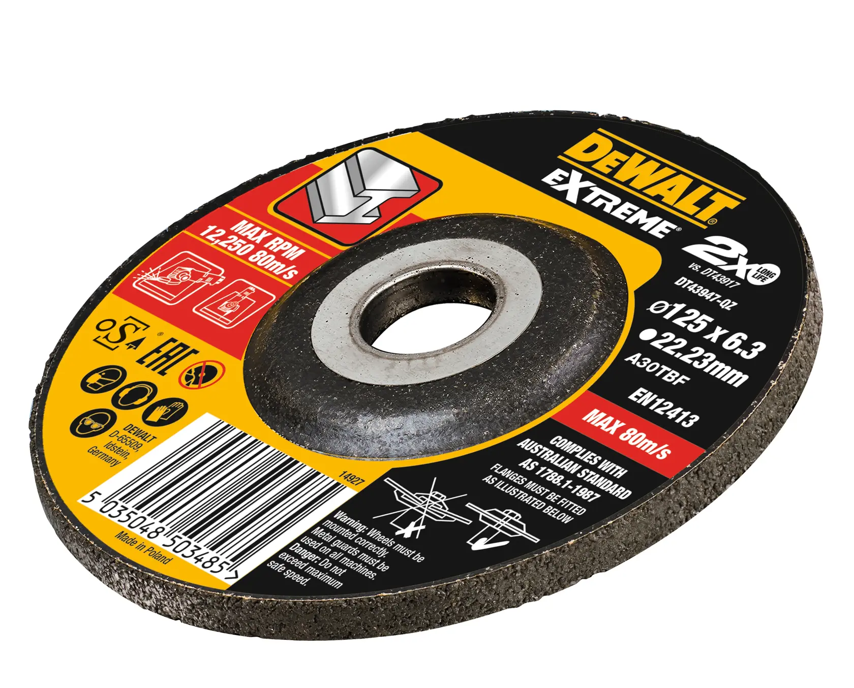 EXTREME® bonded disc grinding 125mm x 6.3mm x 22.23mm