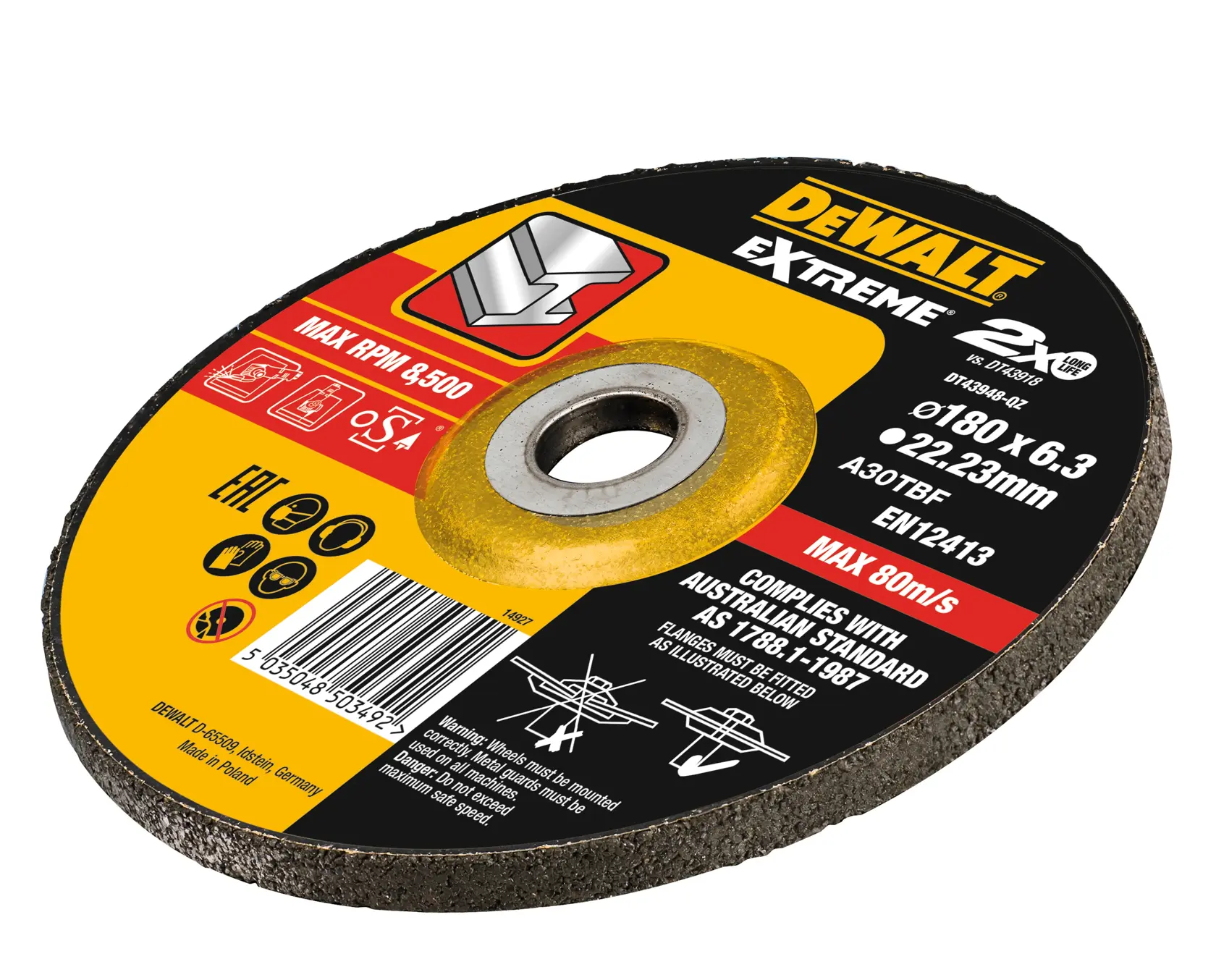 Rettifica a disco EXTREME® bonded 180mm x 6,3mm x 22,23mm