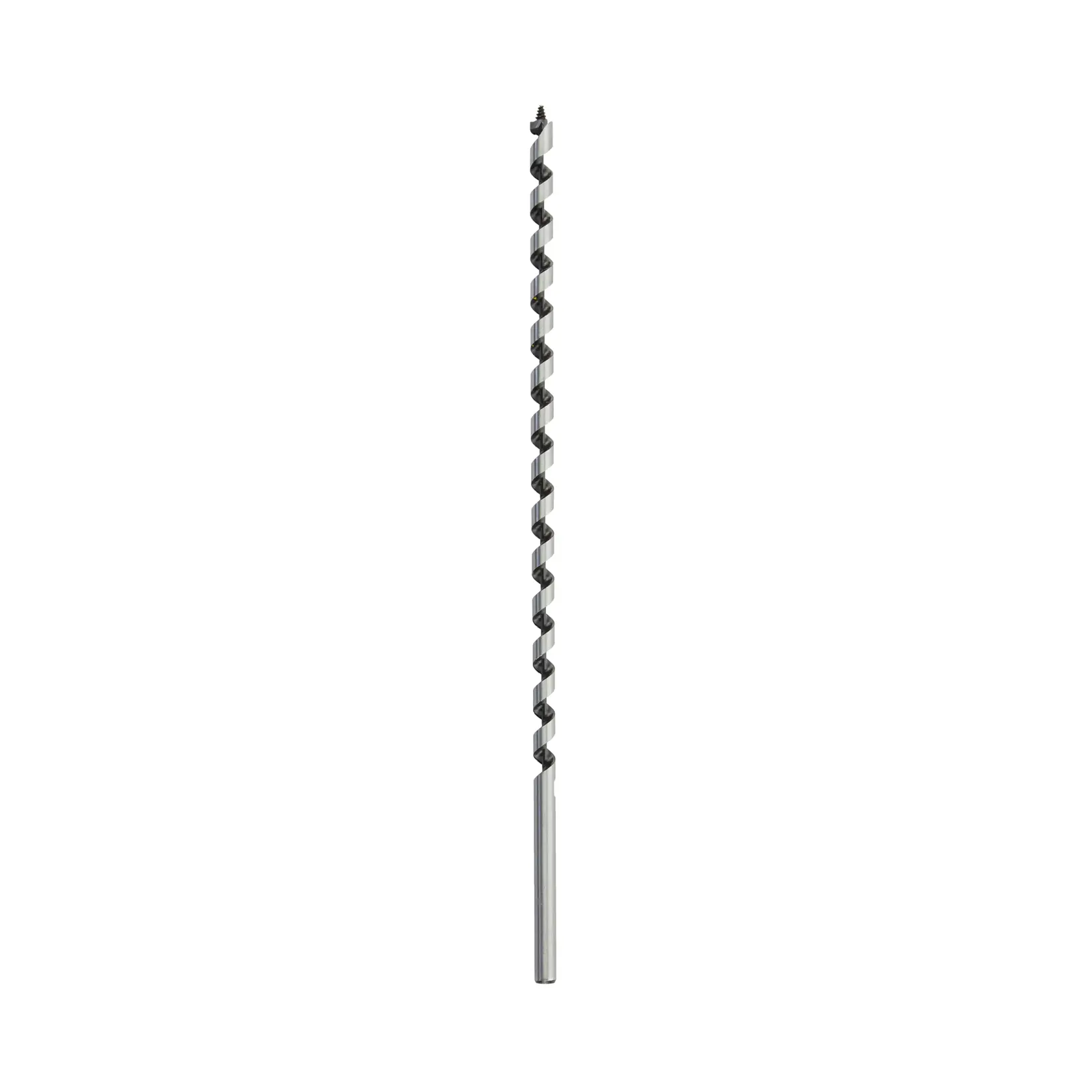 Una punta da trapano lunga DEWALT DT4632 per legno, mostrata verticalmente su sfondo bianco.