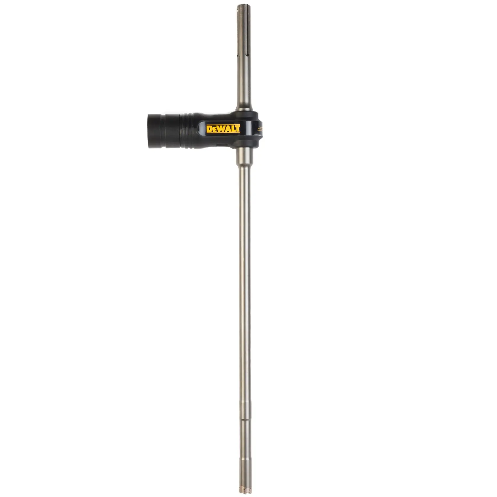 Punta cilindrica lunga DEWALT DT60231 con attacco laterale, metallo e plastica su sfondo bianco.