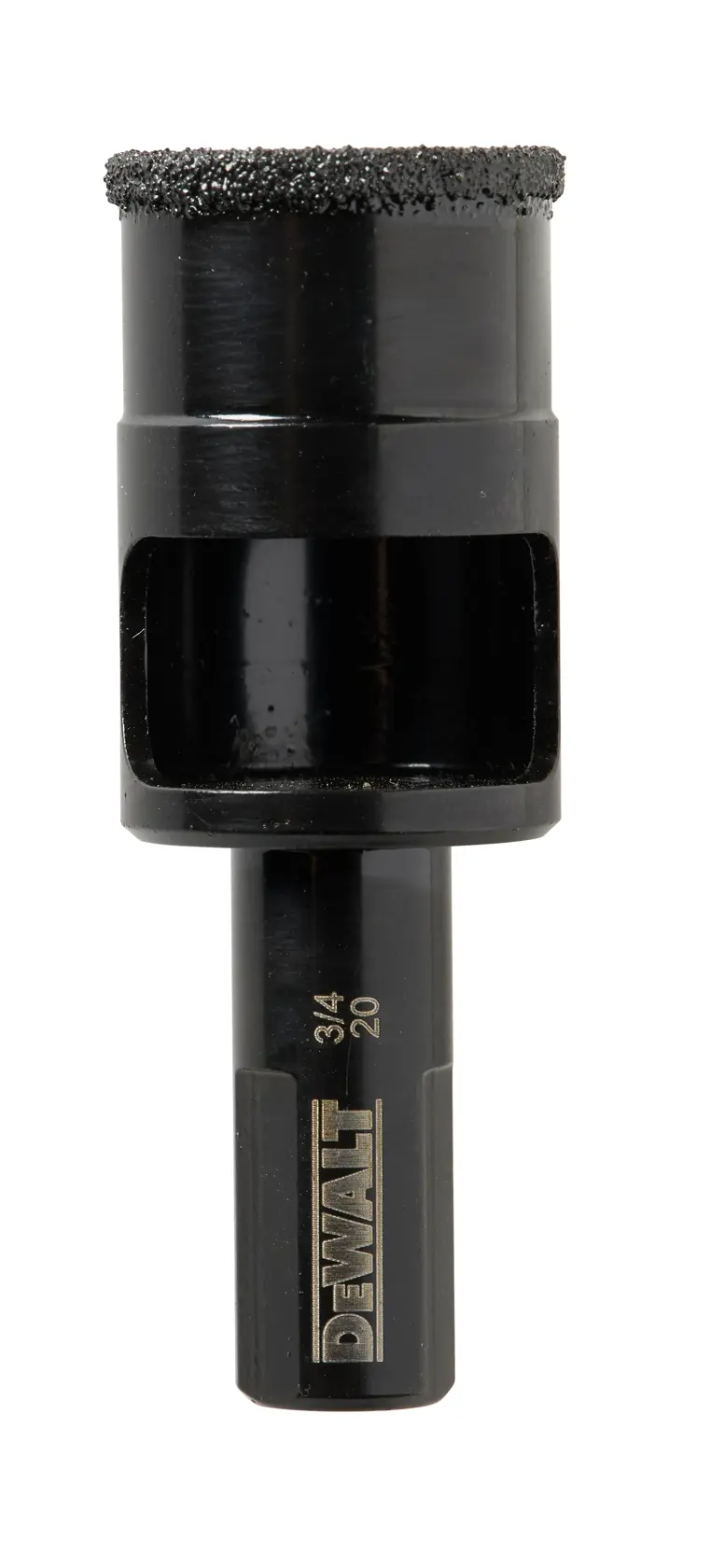 Fresa cilindrica DEWALT DT6044 con bordo abrasivo e logo, adatta per forature.