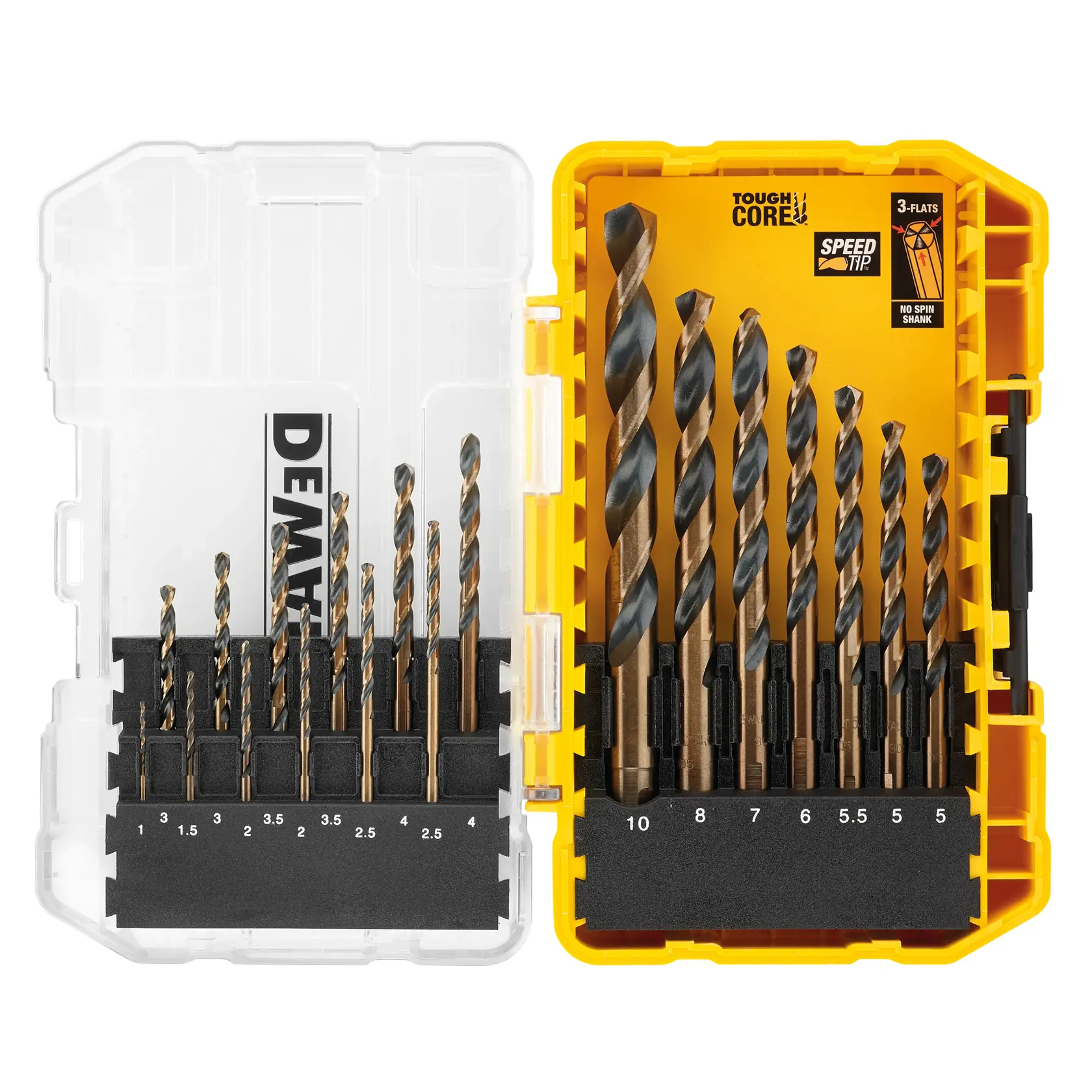 Set di foratura in metallo nero e oro da 19 pezzi
