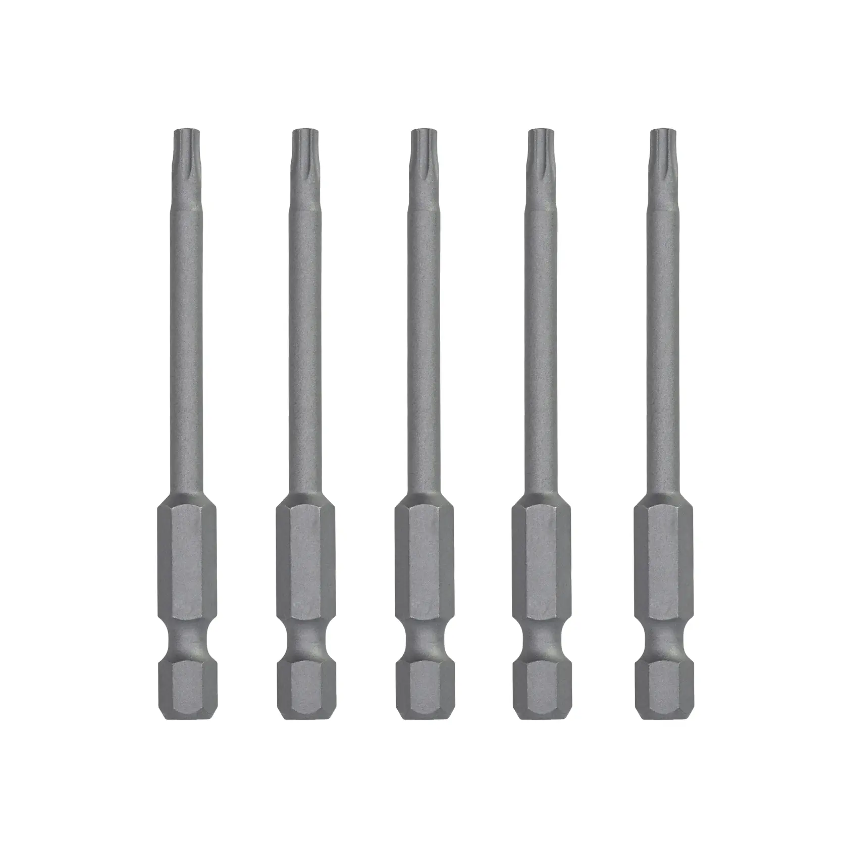 DEWALT DT7292-QZ, DT7292 set bit lunghi grigi, vista frontale, fotografia prodotto, sfondo bianco.