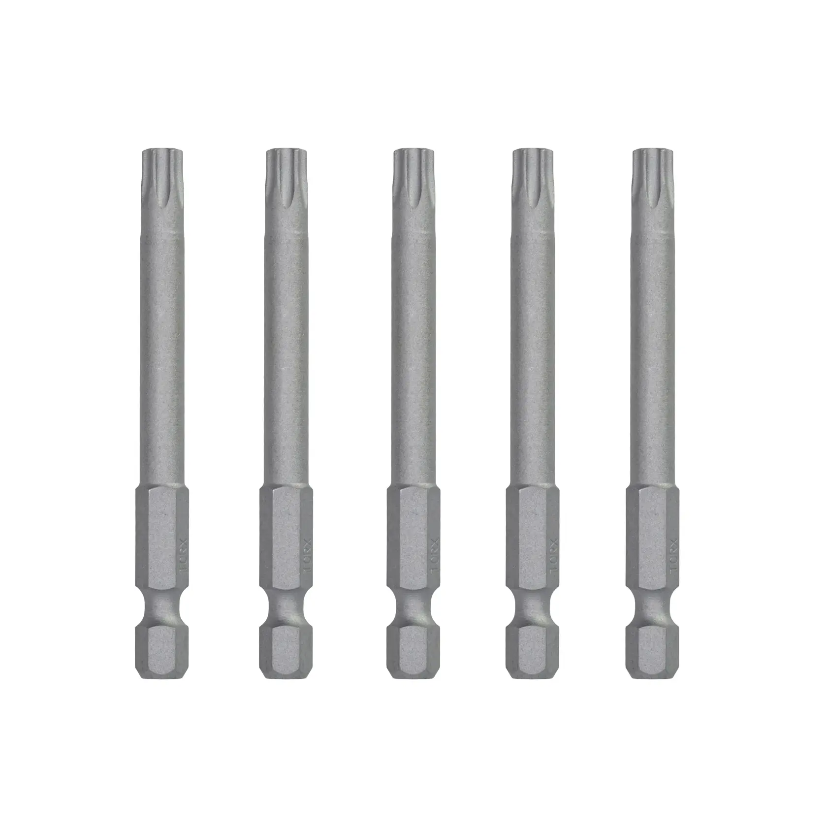 Foto set inserti DEWALT, SKU DT7293, DT7293-QZ, argento, 5 pezzi, vista frontale su sfondo bianco.