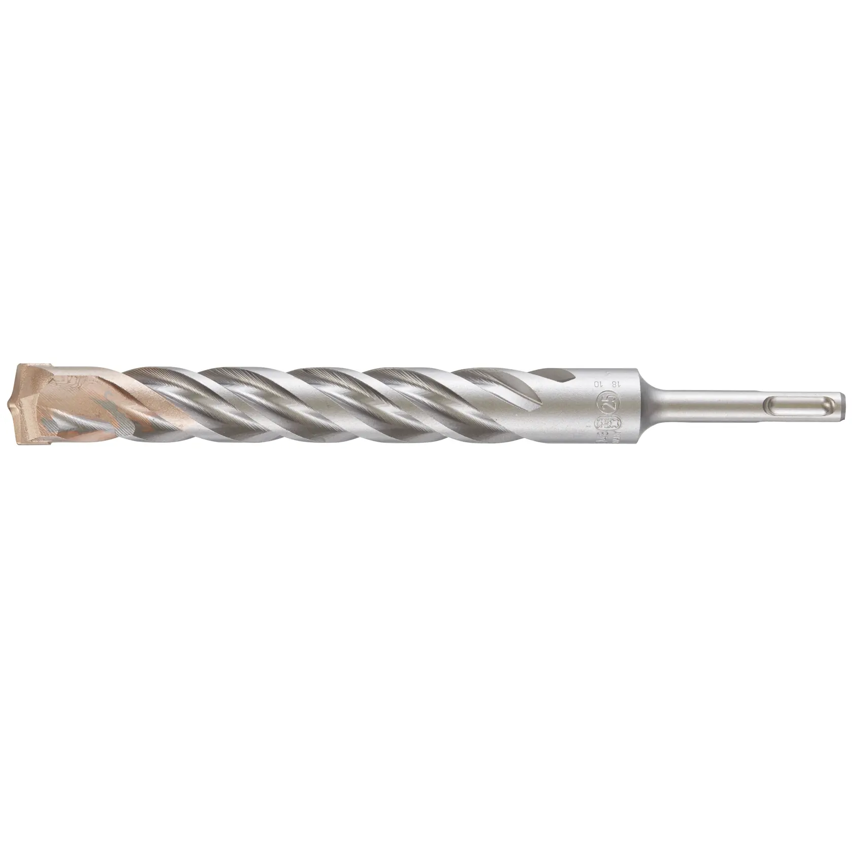 Punta rotante DEWALT con design a spirale e punta in carburo per forare cemento.