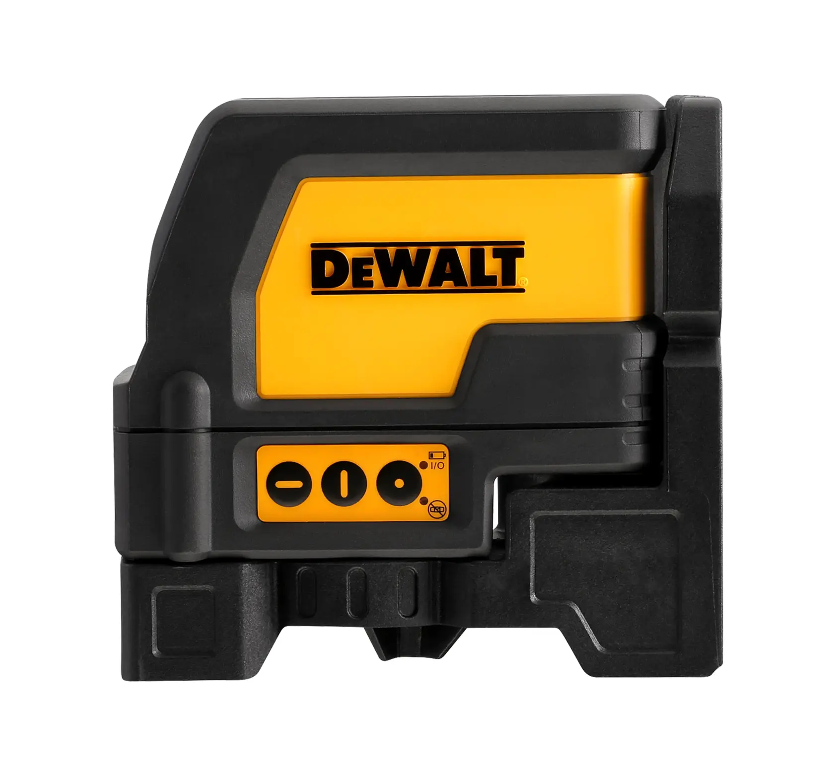 Outil laser à lignes DEWALT DW0822 jaune et noir pour nivellement et alignement.
