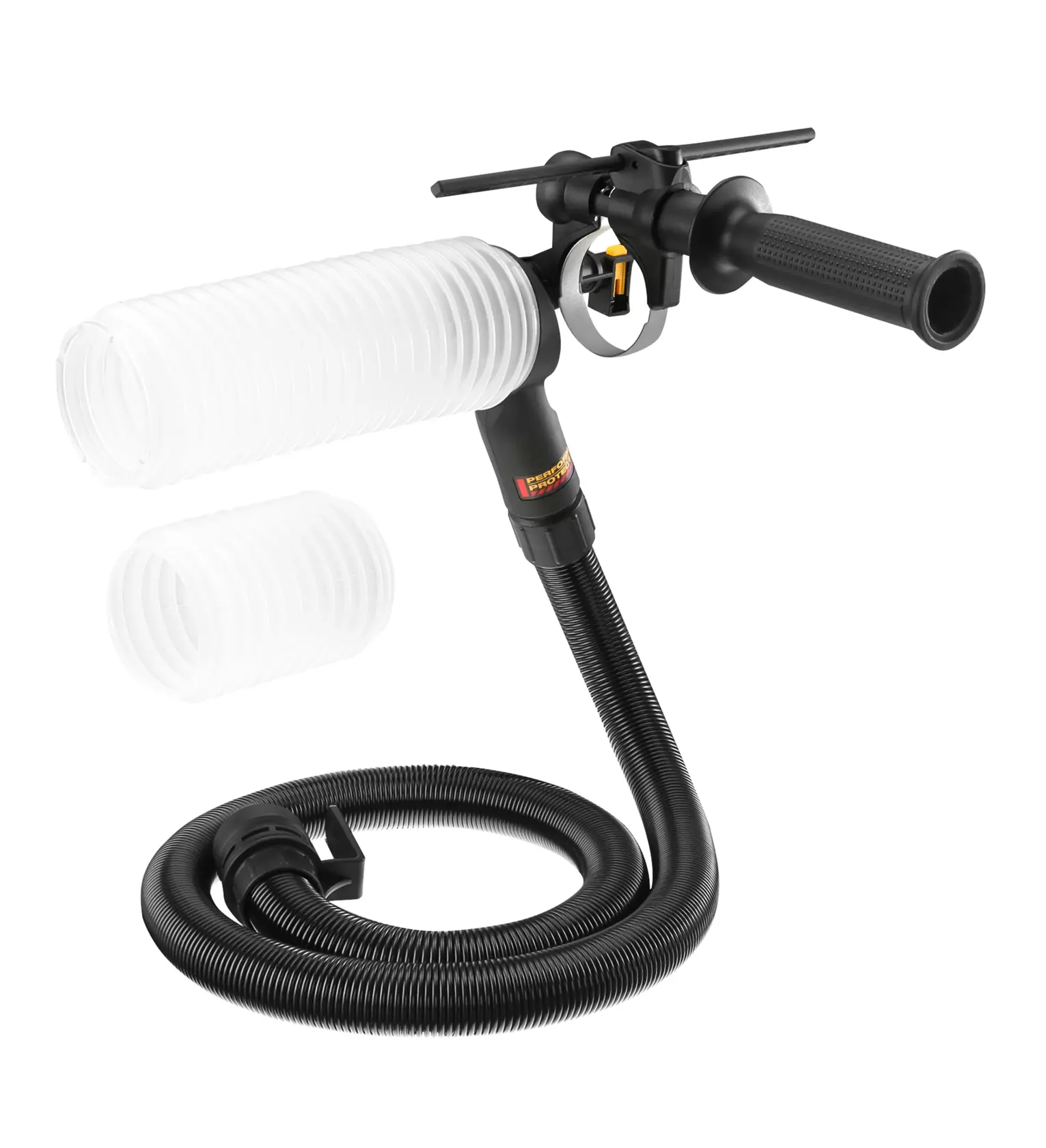 Accessorio DEWALT per aspirazione polvere con tubo flessibile e manico, per utensili elettrici.