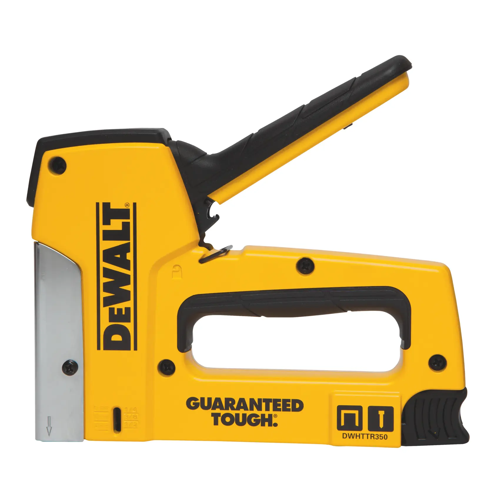 Graffatrice DEWALT DWHTTR350 gialla pesante con manico nero e logo visibile sul lato.