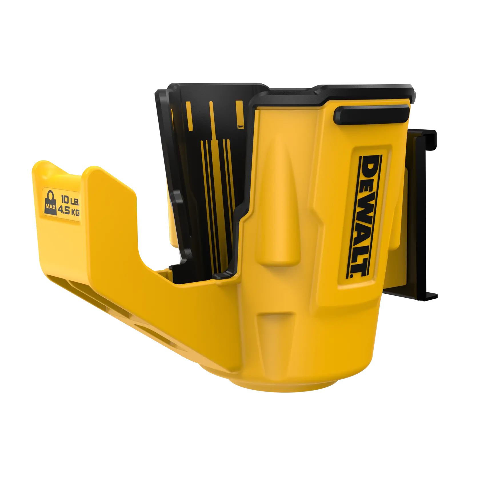 Logo DEWALT centrato su sfondo bianco.